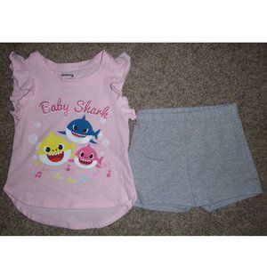 Girls BABY SHARK  Doo Doo Doo Tank Top & Shorts Set Size 4T 5T NWT